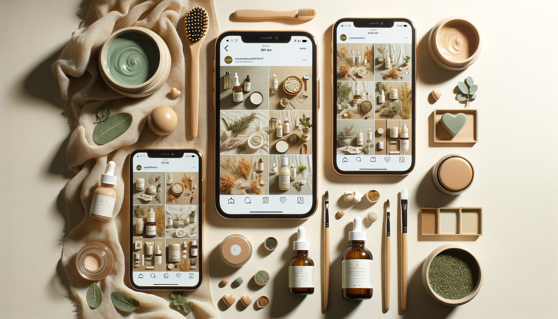 MIREH Instagram social media content grid — editorial beauty photography